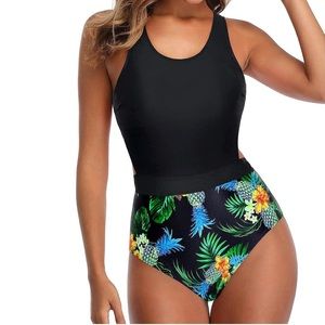 Pineapple Print Bathing Suit
